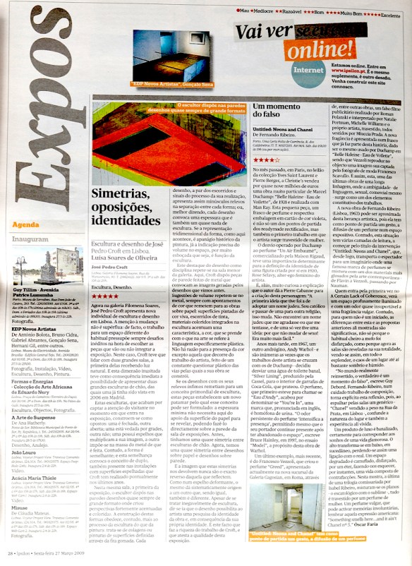 Fernando J. Ribeiro_Chanel installation_Óscar Faria_jornal Público_A Certain Lack of Coherence_Porto_2009