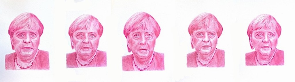 Fernando J. Ribeiro_Angela Merkel_drawing_portrait_contemporary art_2022
