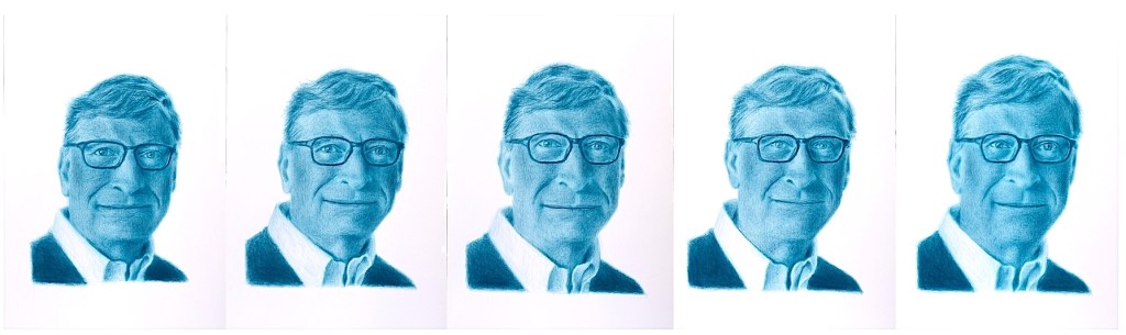 Fernando J. Ribeiro_Bill Gates_portrait_drawing_Naked Gaze_2022